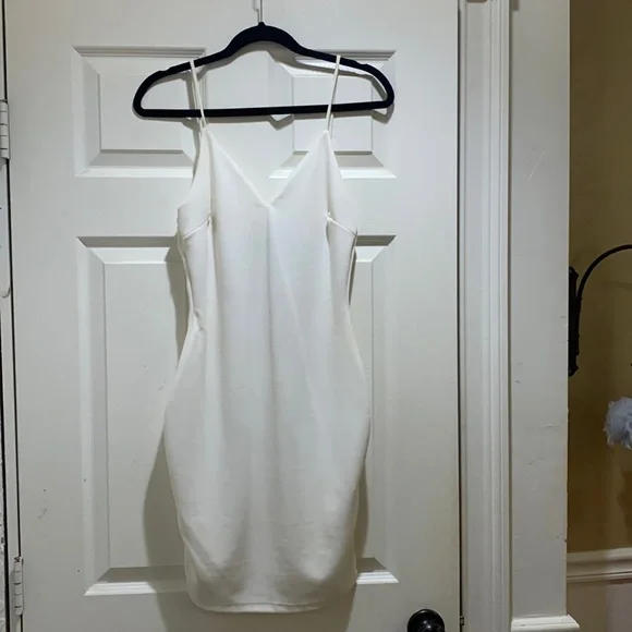 Windsor Dresses White Open Back Dress With Diamond Straps